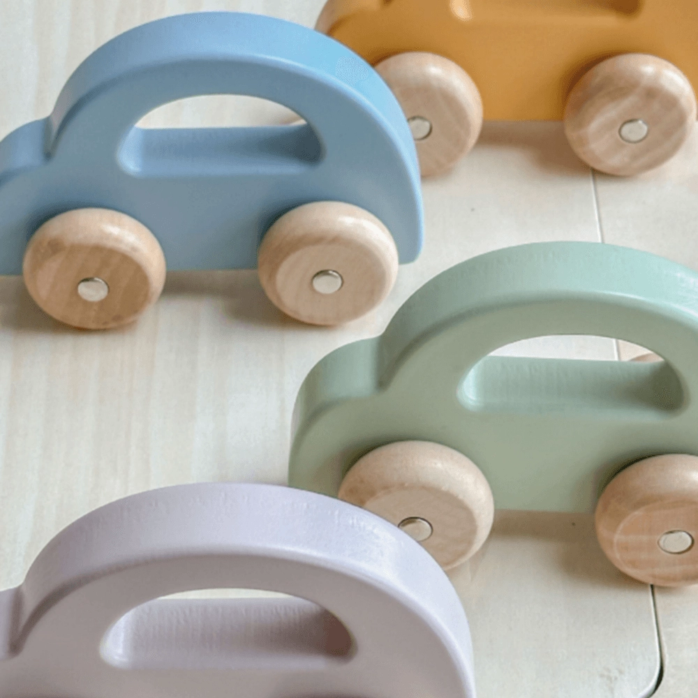 Wooden Push And Pull Car - Suitable for 6 months & above