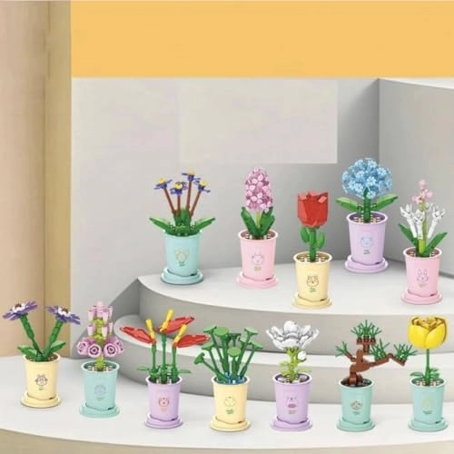 Mini Flower Botanical Building Block Collection - 12pcs