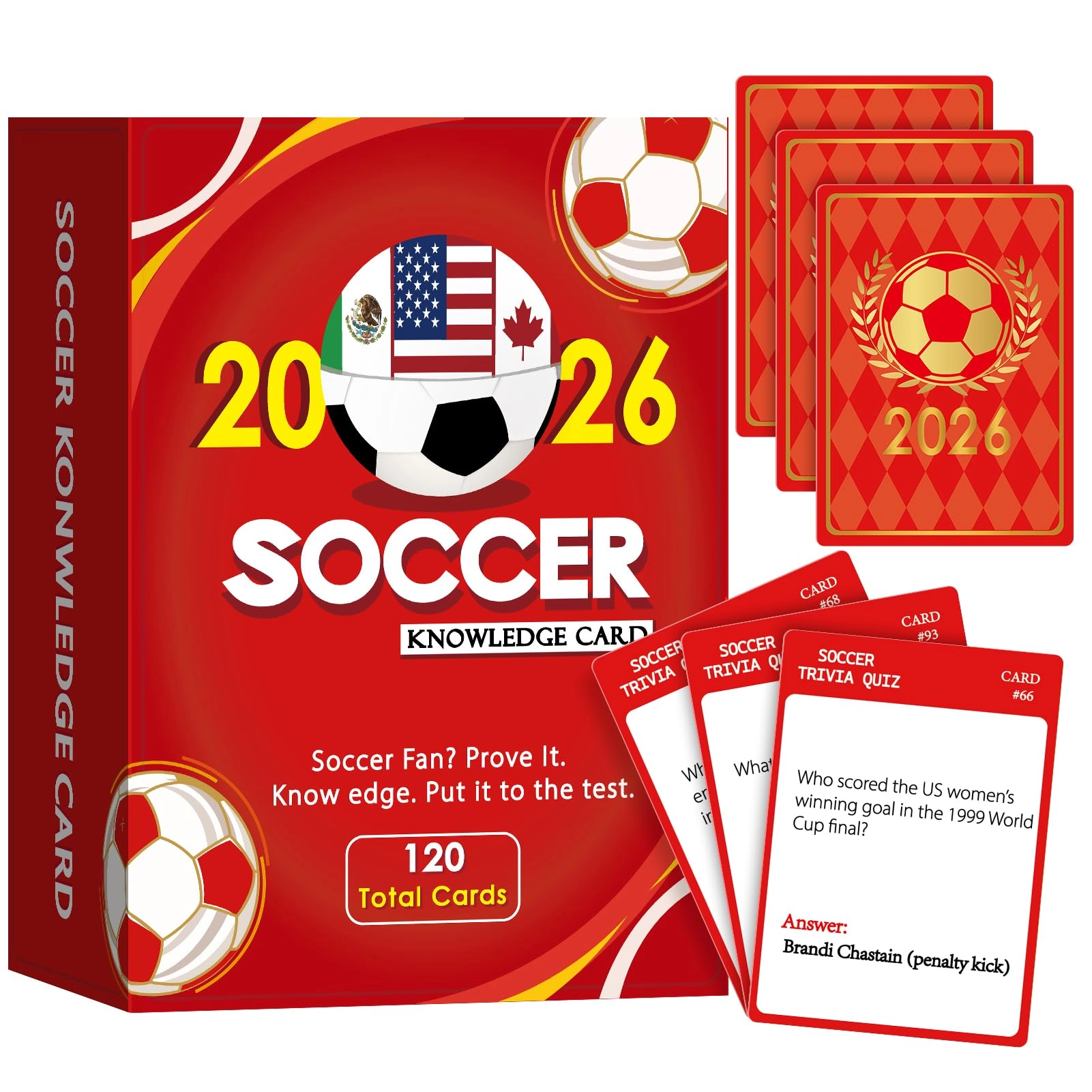 ComfyKit Soccer Trivia Card - 120-Card Q&A Deck