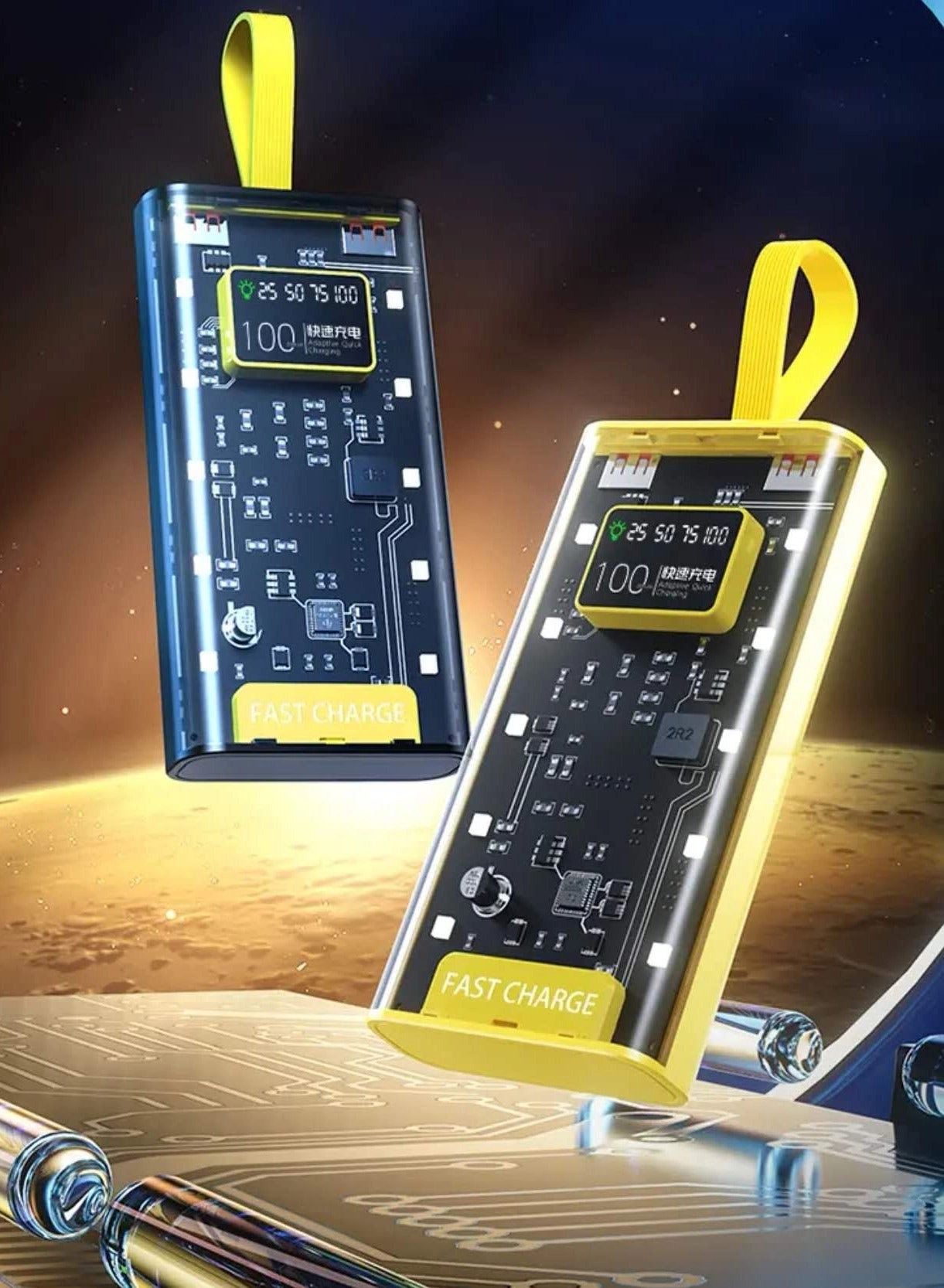 LCD Transparent Power Bank - 10000 mAh