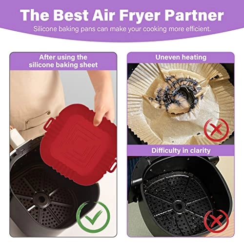 Square Air Fryer Silicone Liners - Food grade silicone 2 piece(s)