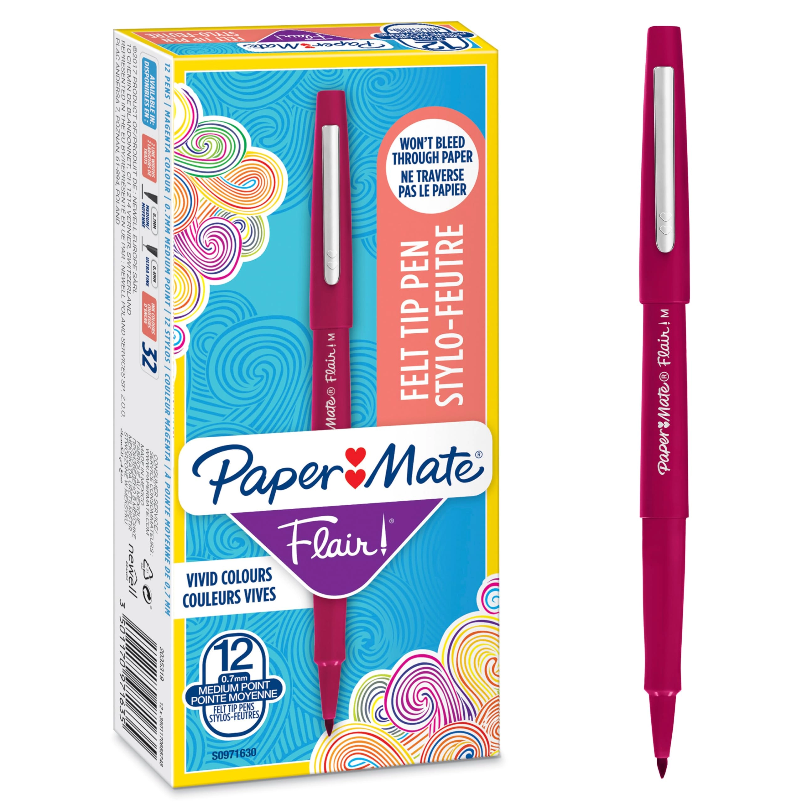 Rubbermaid Mate Flair - 12.0 Count Magenta 0_7mm