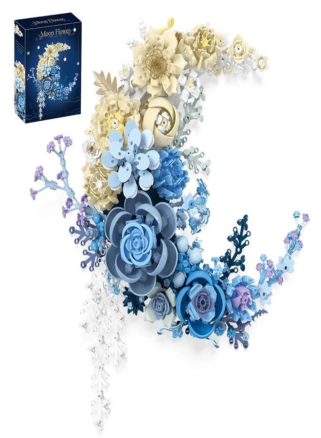 TNDCKP Blue Flowers Moon Building Blocks - 934 pcs