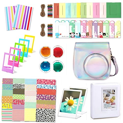 Camera case - Magic Blue + Mini Album - 64 Pockets + Close-up lens - Self-portrait mirror + Color Filters - 4 Colors + Photo frame - 5 Colors + Hanging Photo frame + Sticker Borders + Corner Sticker + Card Making Pen