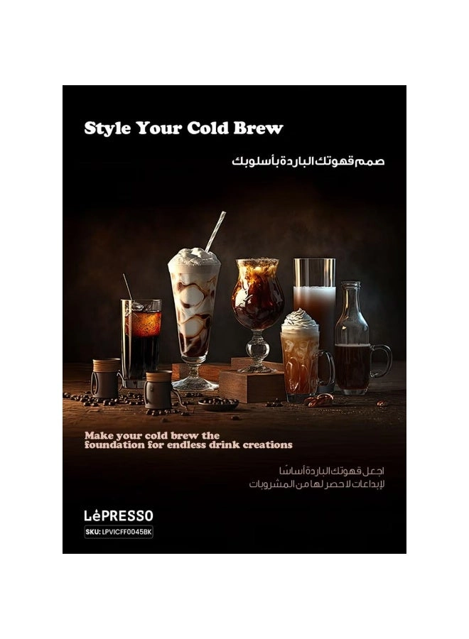 Nitro Brew Cold Coffee Maker - 480ml built-in pressure gauge