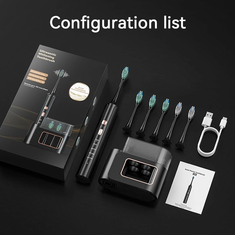 T8 - Rechargeable 6 Replacement Brush Heads 5 Modes