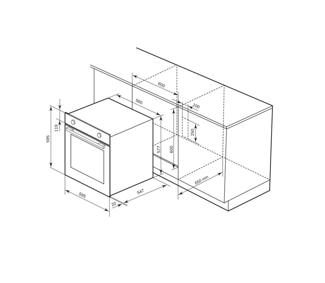 MEO6004WH 60cm Convection Oven