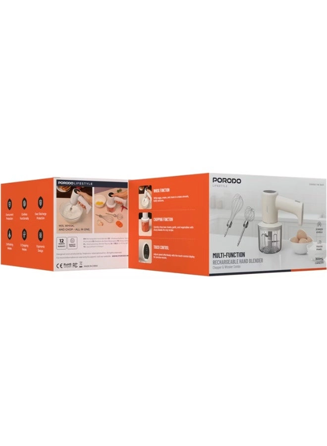 Lifestyle 2-in-1 Multi-Function Rechargeable Hand Blender - 20-45W