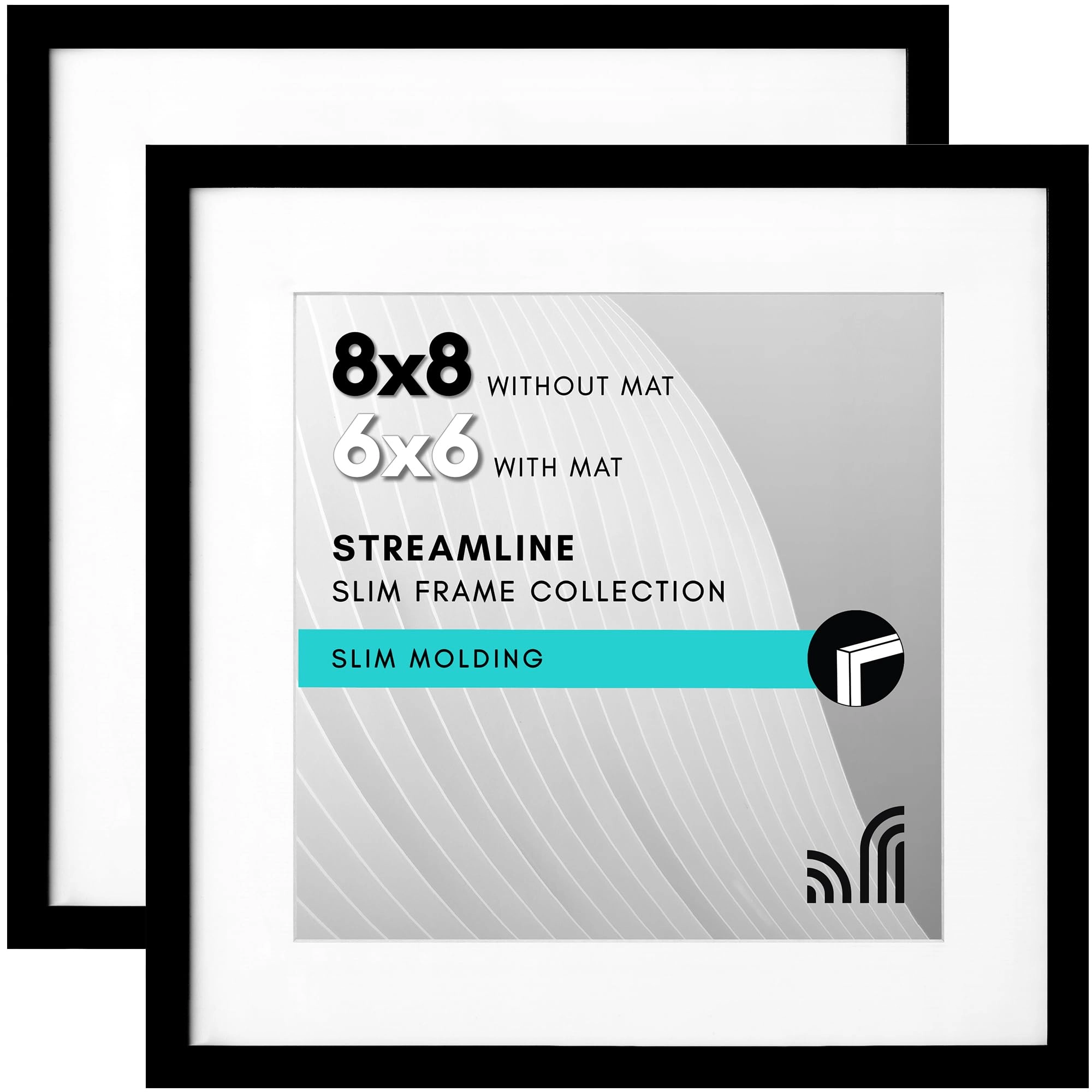 Americanflat Picture Frame - 8x8 with 6x6 Mat 2 Photos