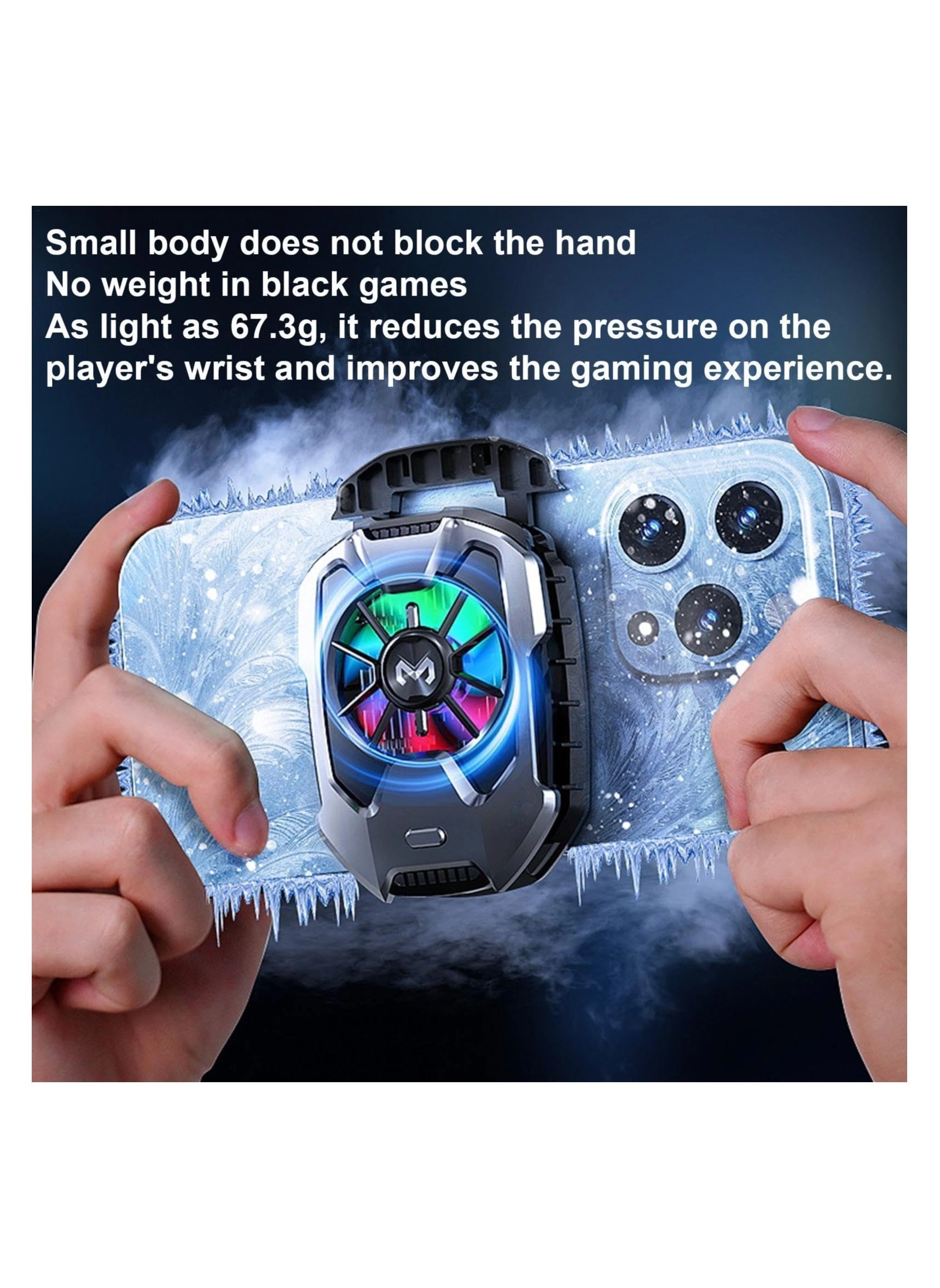 Mobile Phone Cooling Fan - 67g Magnetic RGB