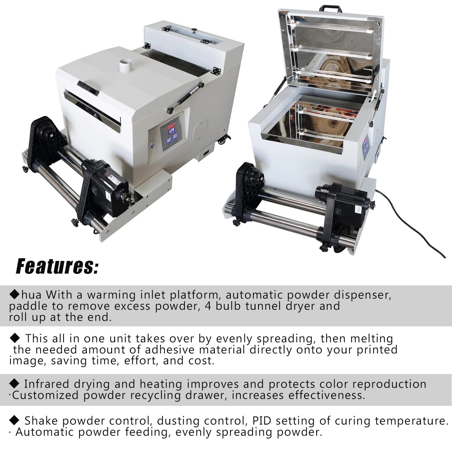 XP600 + Powder Shaker Heater + DTF Ink + DTF Film + DTF Powder + Rip Software