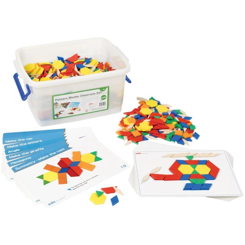 Pattern Blocks Classroom Set - Suitable for 4-10 years 1500 pieces