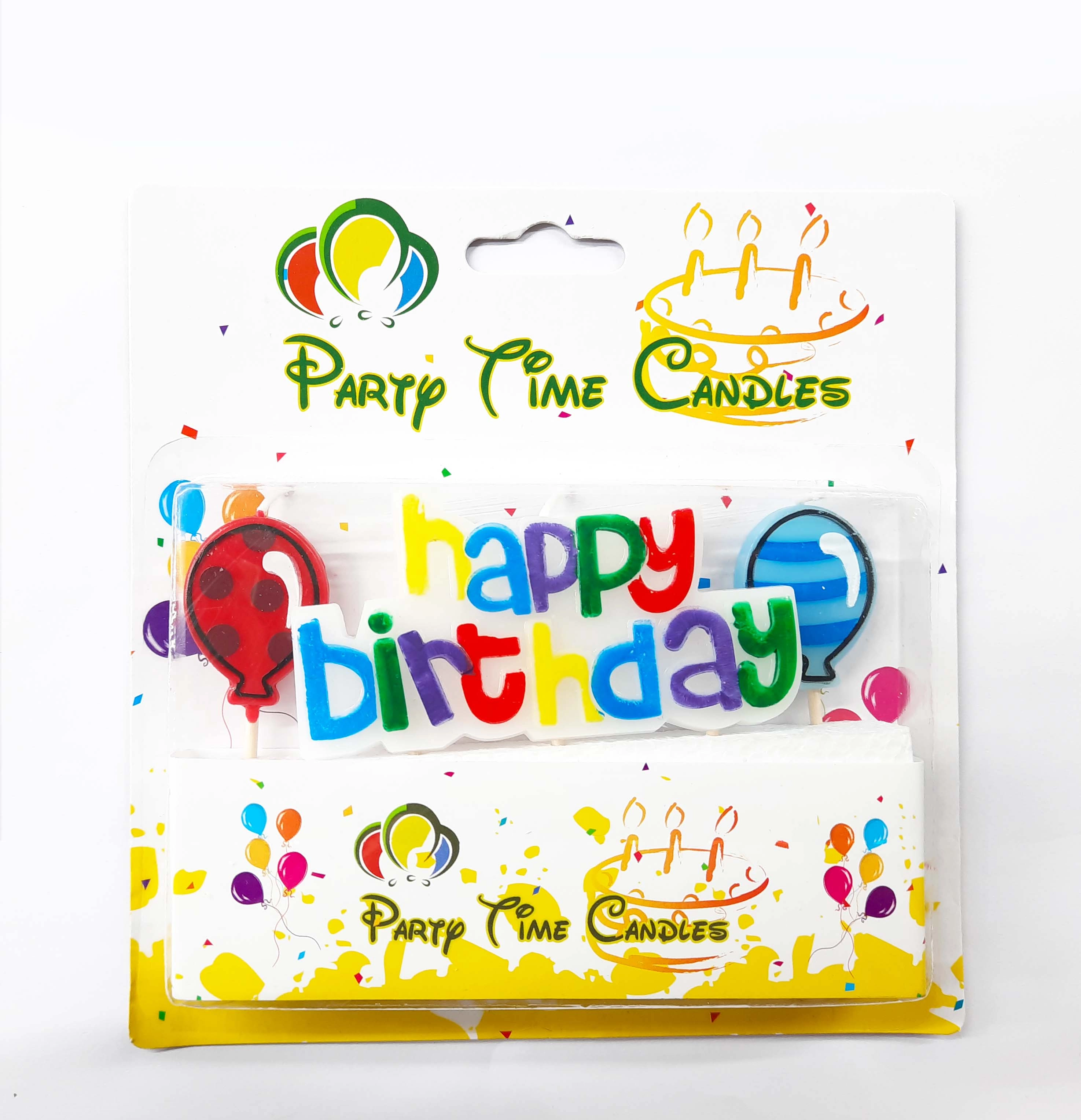 Party Time Trading LLC Happy Birthday Candle - Colorful with Holder