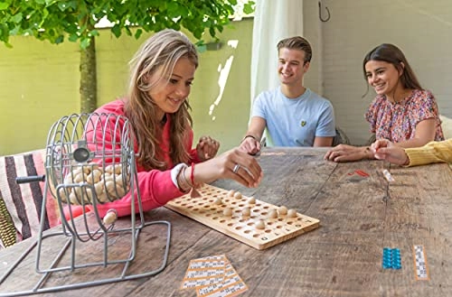 Bingo Game - Metal Basket Wooden Board 90 Balls
