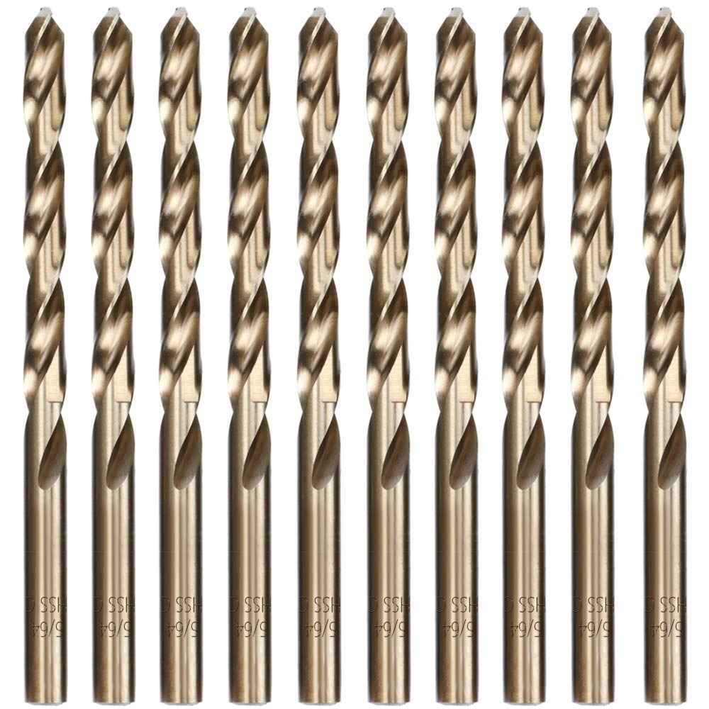HYMNORQ Drill Bit Set - M35 Cobalt 10-Piece 15/64 Inches