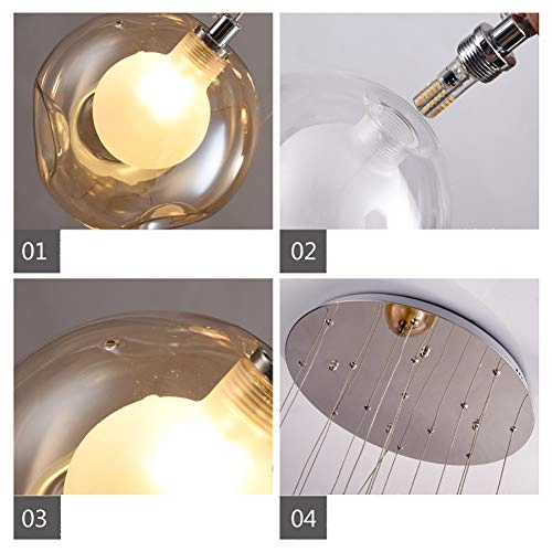 G4 Nordic Glass Globe Bubble Chandelier - 50 head