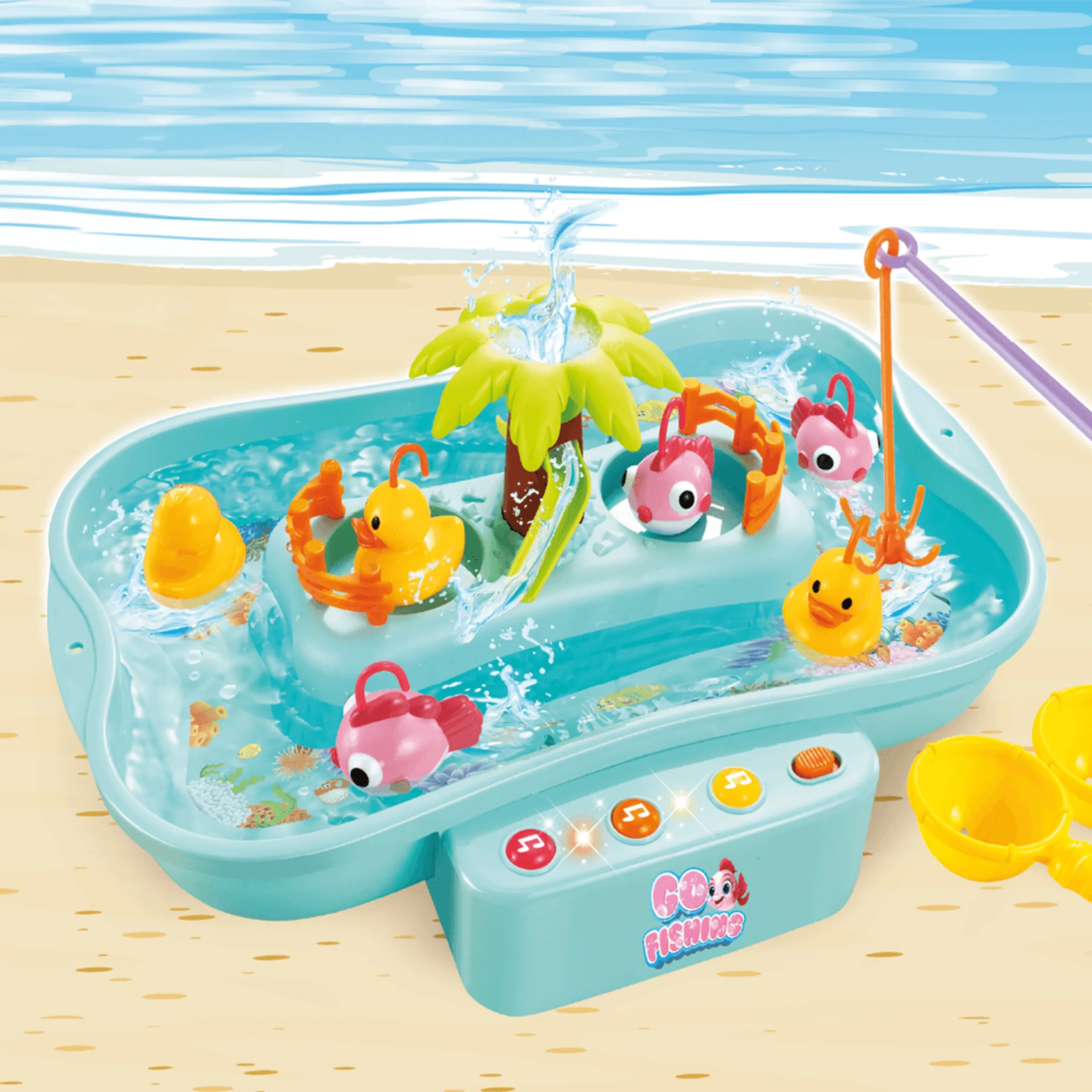 Water Circulating Fishing Game - 20 pieces 6 music options