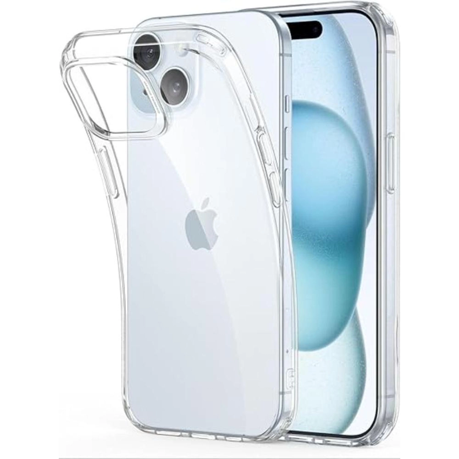 Clear Case with Screen Protector - Soft TPU for iPhone 15