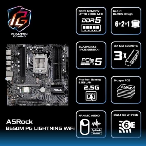 B650M PG Lightning - WiFi 6E Socket AM5 DDR5