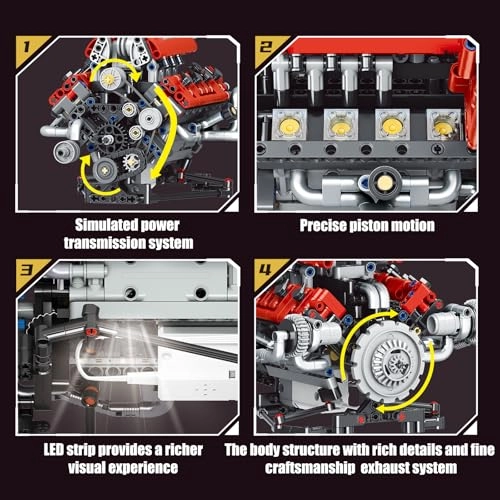 V8 Engine - 1 pcs Transparent Functional Model