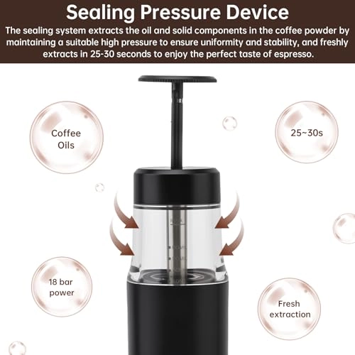 Hand Press Espresso Maker - 60 Milliliters ground coffee and capsules