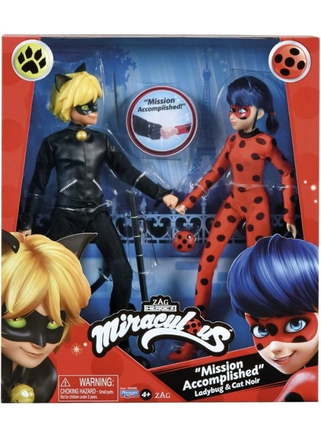 Miraculous Ladybug Fashion Doll - 13 points of articulation + Cat Noir Fashion Doll Ages 3+