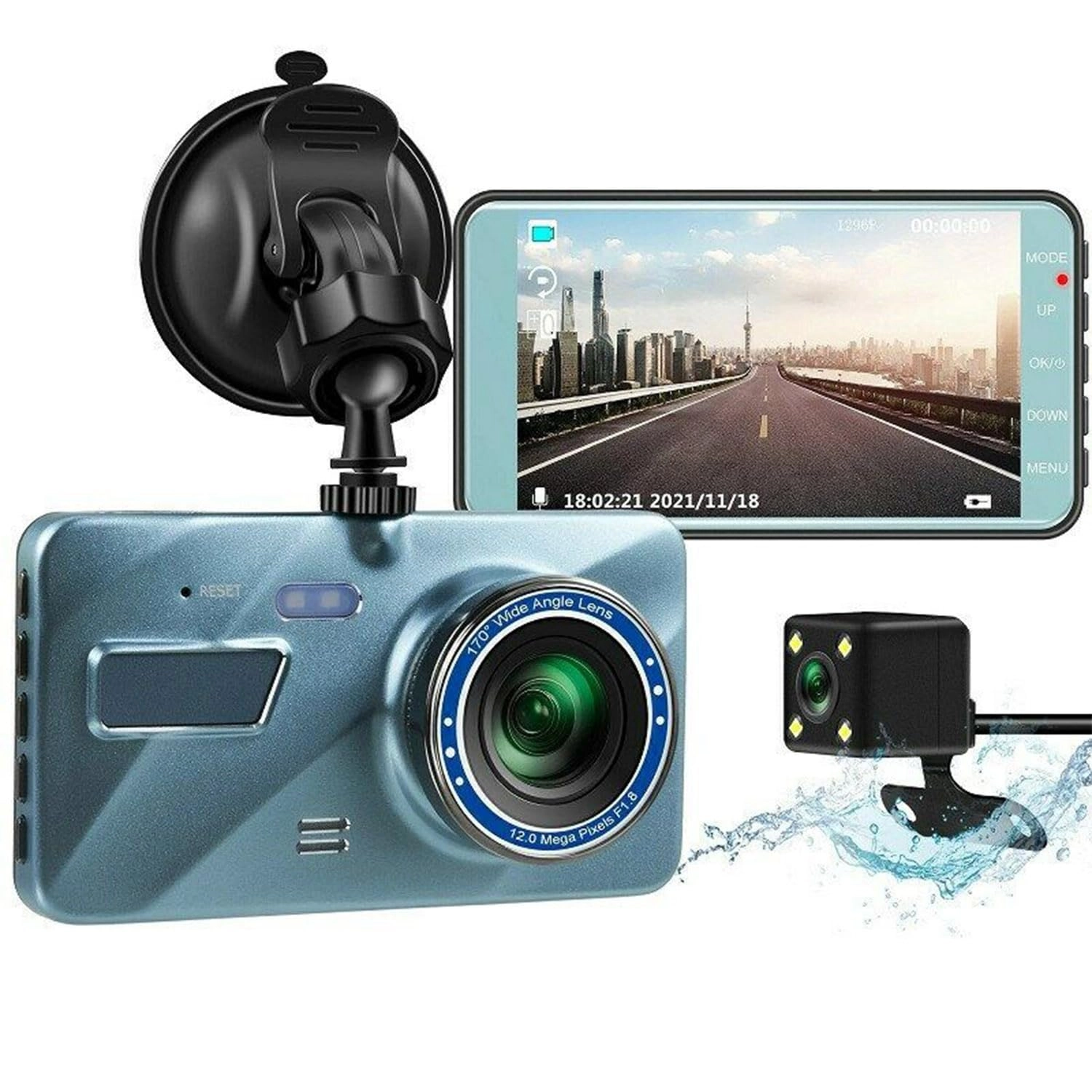 TeqHome Dual Dash Cam - 1280*720P