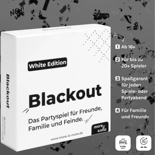 more is more Blackout - White Edition Party Game