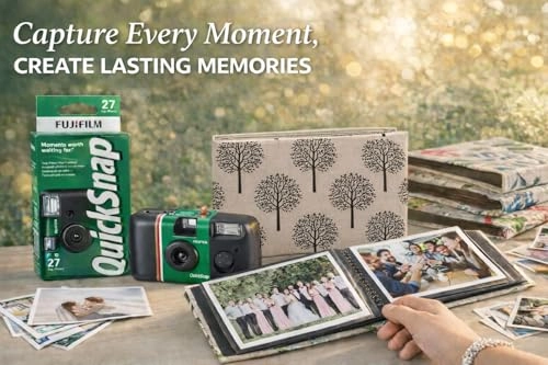 QuickSnap Flash 400 - 27 exposures ISO 400 + 36 Slot Photo Album - Purple Heart Fabric