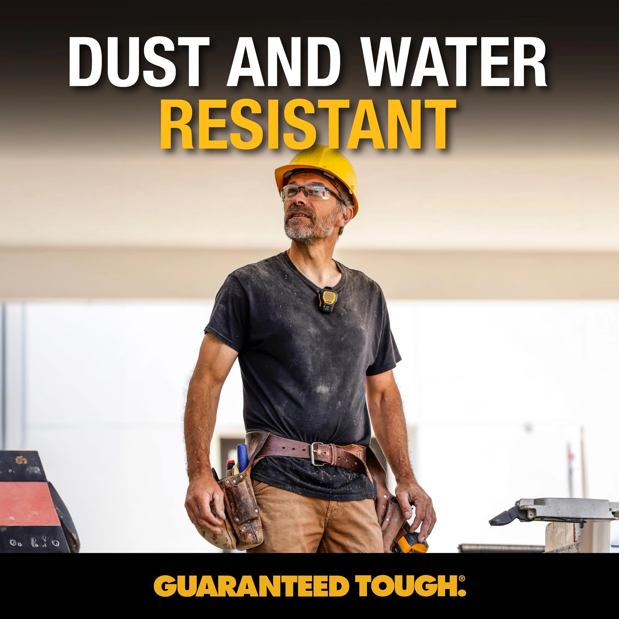 Wearable Bluetooth Speaker - Clip-On Wireless Jobsite Pro