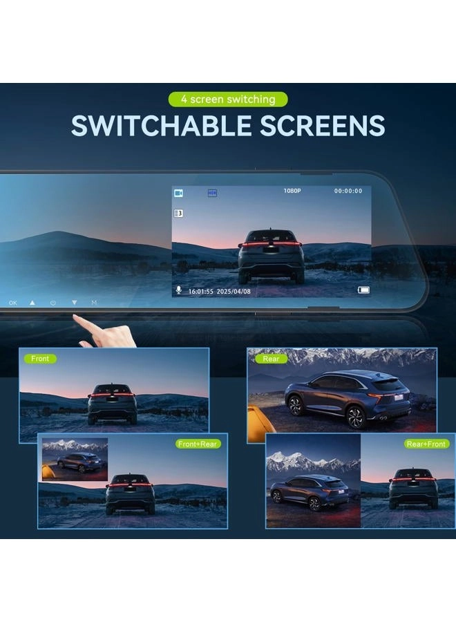 Rearview Mirror Car Recorder - 1080P 480P
