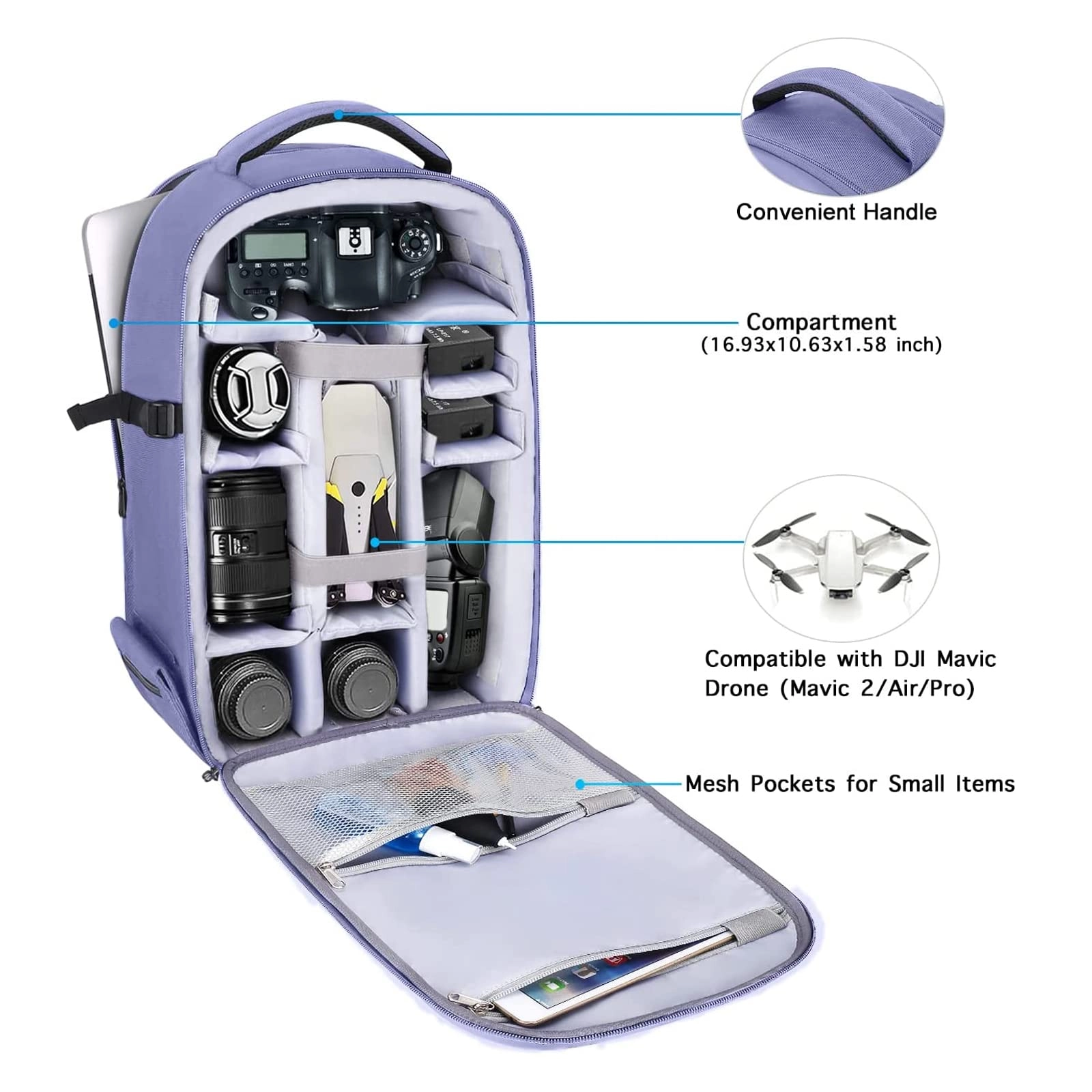 Mocamhsbg - 7.5"D x 11.8"W x 7.5"H Compatible with Canon/Nikon/Sony Hard Shell