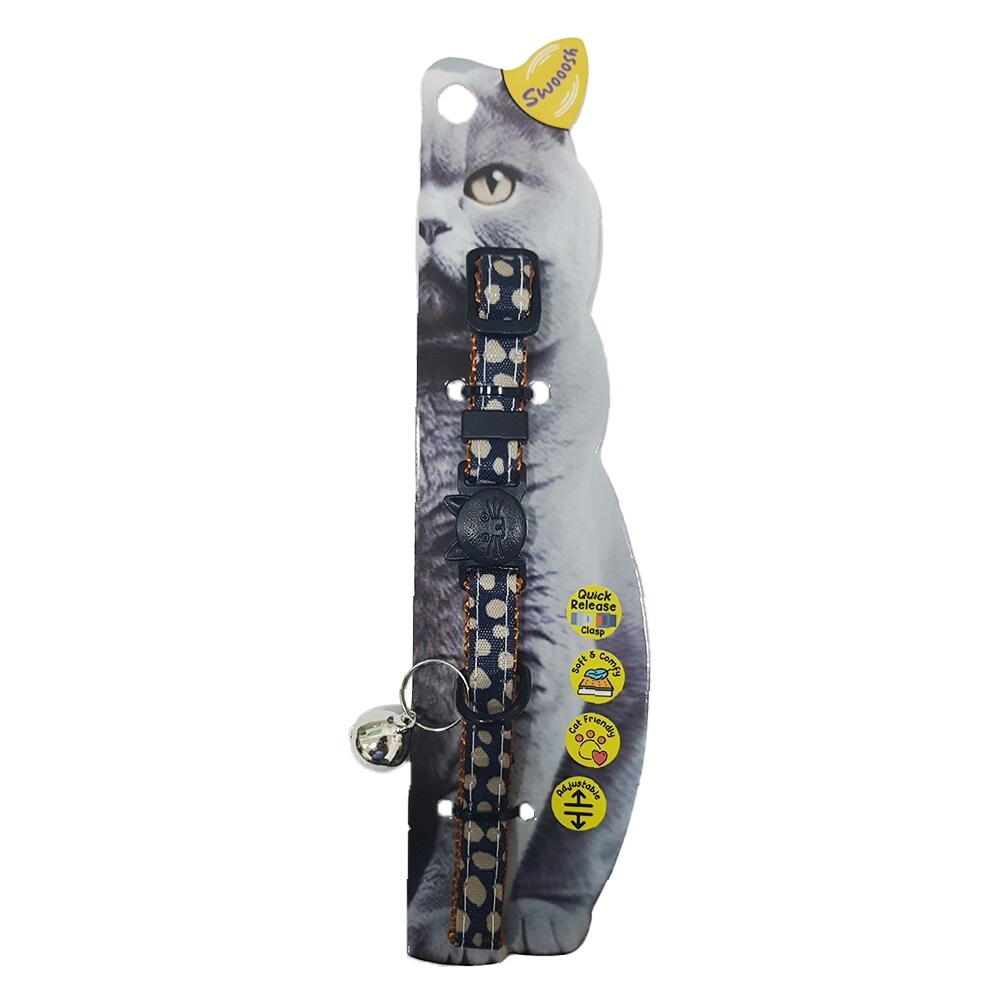 Pet Corner Trading LLC Polka Nylon Safe Cat Collar - C-10mm 18/28cm Cat