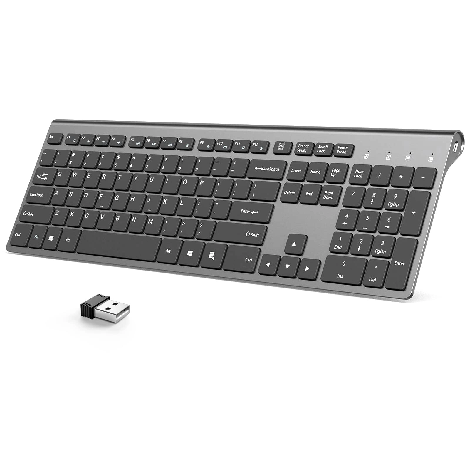 Easy Tech J Slim and Full-Sized Cordless Keyboard - Wireless