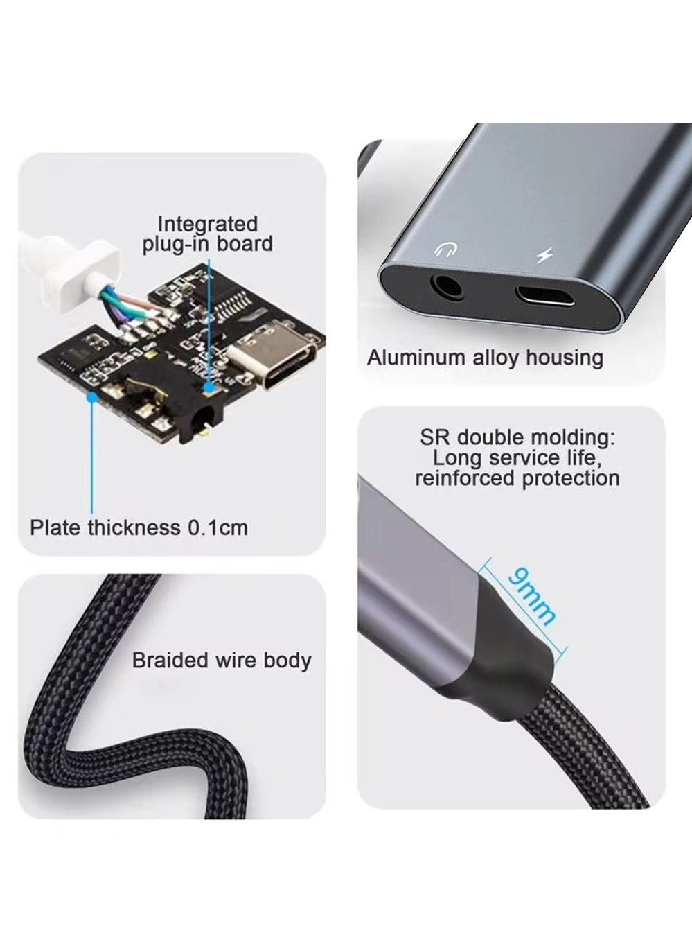 BLB-OT556 - 2-in-1 Type-C to 3.5mm Audio & Charging Adapter