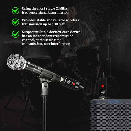 Wireless Microphone Transmitter and Receiver - 2.4GHz