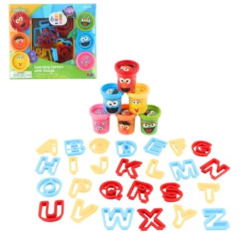 Sesame Street Learning Letters with Dough - 8 1-oz Cans 26 Letter Molds