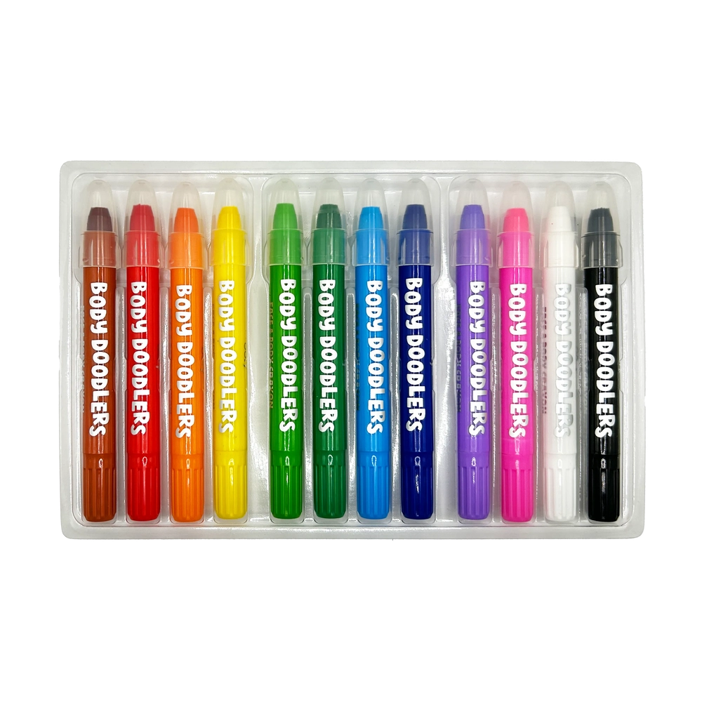 Body Doodlers Face And Body Crayon Set - 12 Pcs