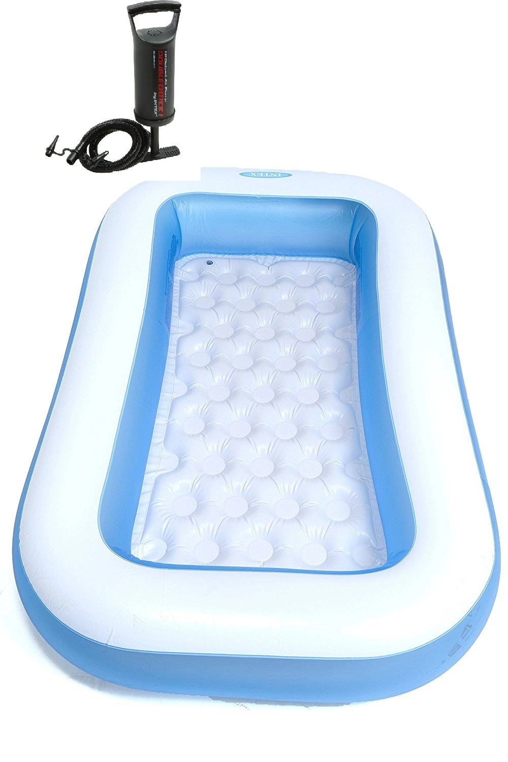 Inflatable Rectangular Baby Pool - 166x100cm Blue