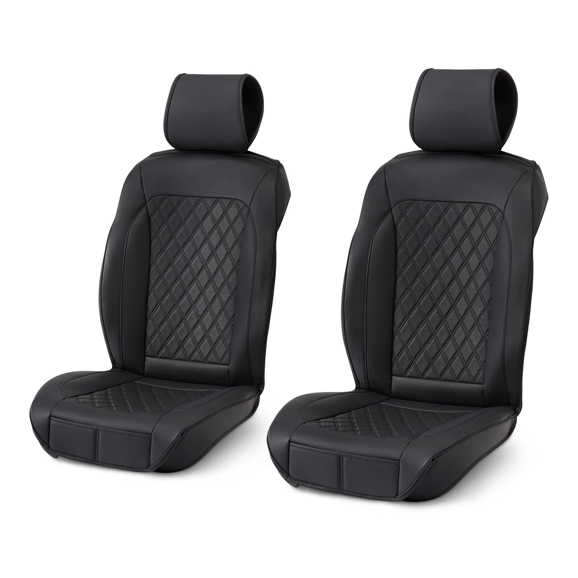 Amazon Front Car Seat Covers - 2-Pack Breathable Faux Leather Universal Fit