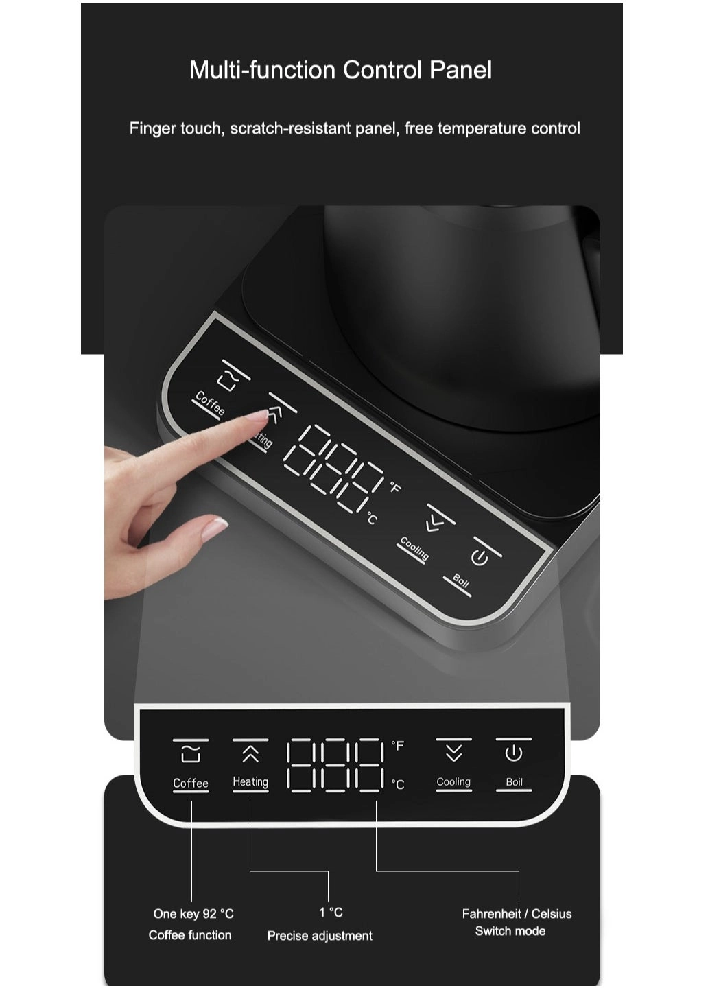 ,304 Stainless Temperature Control Electric Kettle