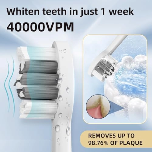Electric Toothbrush - 5 Replacement Brush Heads 5 Modes 120 Days Battery Life