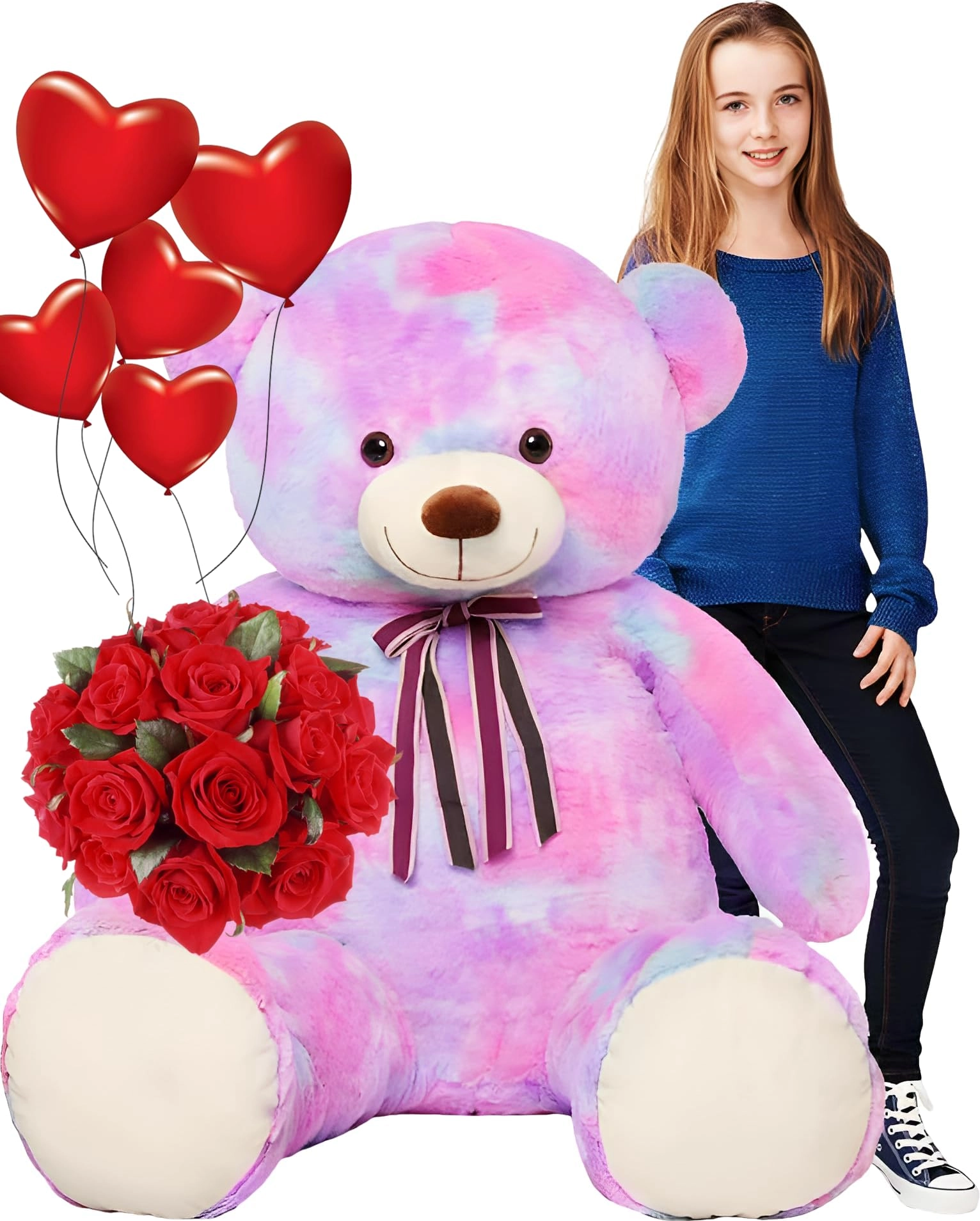 tezituor Teddy Bear - 52 in Rainbow Purple