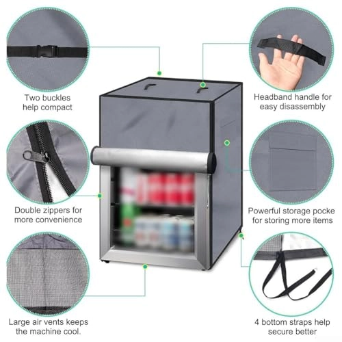 Outdoor refrigerator cover - Fits most 3.0 cubic compact upright freezers