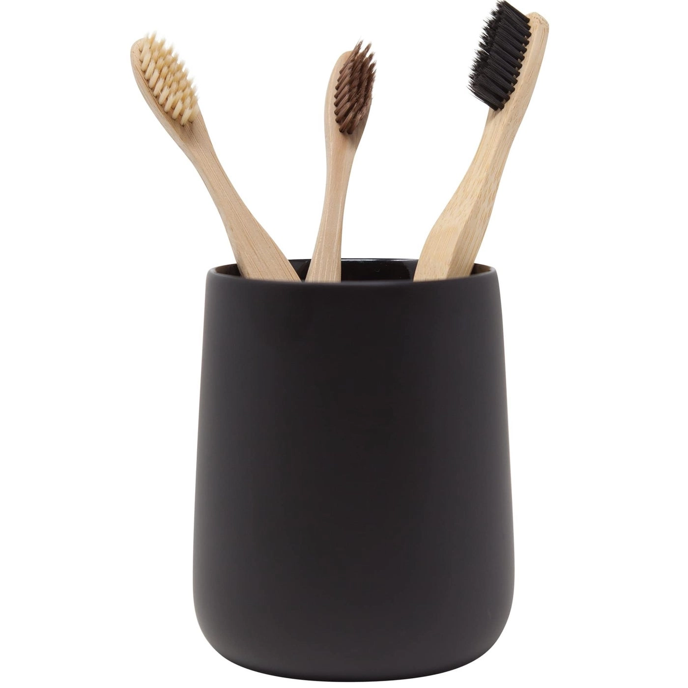 YEW DESIGN Toothbrush Holder - Matte Black Round Cup