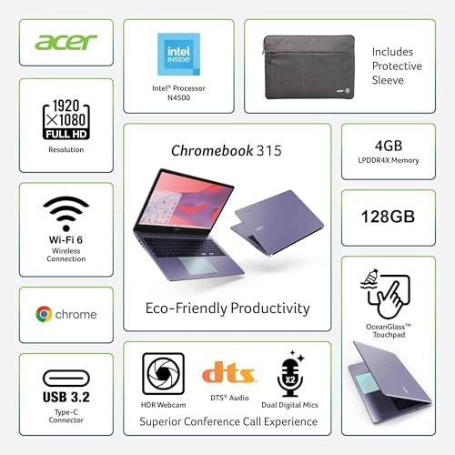 Chromebook 315 - 15.6'' Celeron N4500 4GB LPDDR4x 128GB