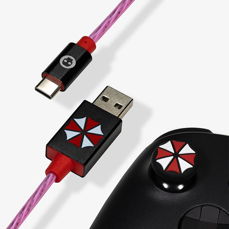 Numskull Games USB C LED Charge Cable + Thumb Grips - USB C Nintendo Switch PS5 Xbox Series X / Series S
