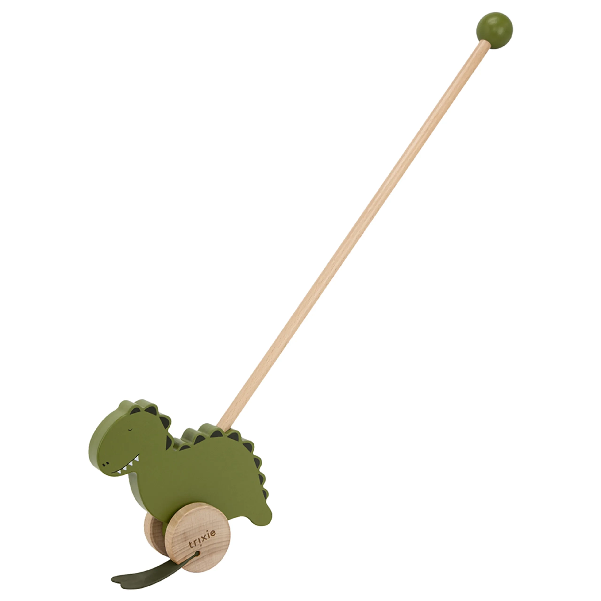 TRIXIE Wooden Push Along Toy - Mr. Dino