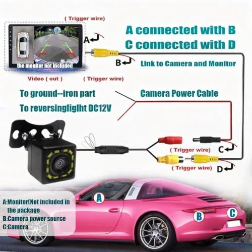 Backup Camera - 12 LED Night Vision