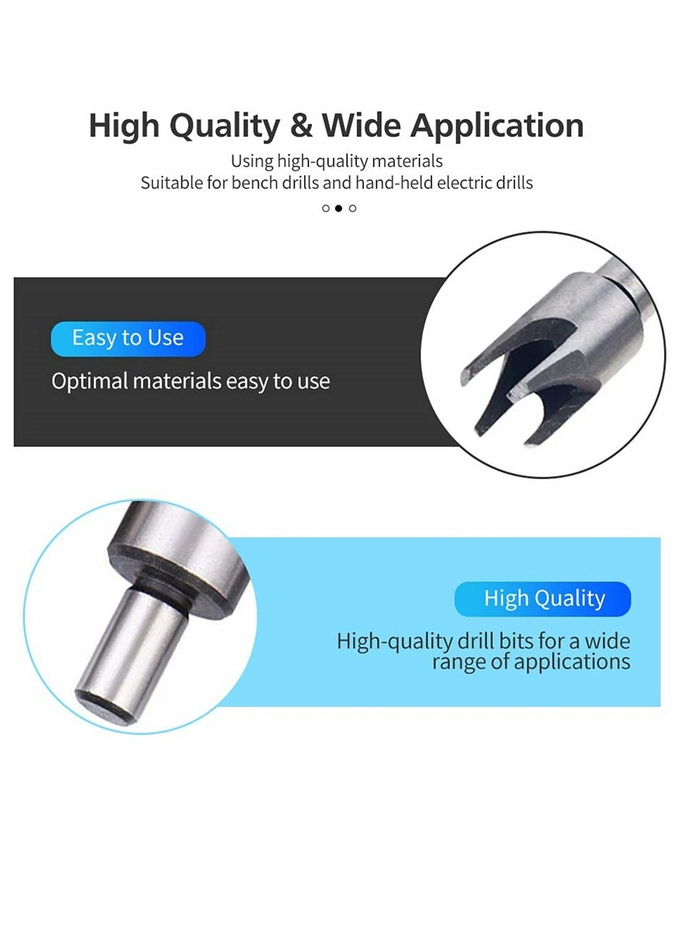 Wood Plug Cutter - 45# carbon steel 8 piece(s) 6mm 10mm 13mm 16mm